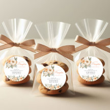 Kleiner Kürbis Orange Weiße Florale Babyparty