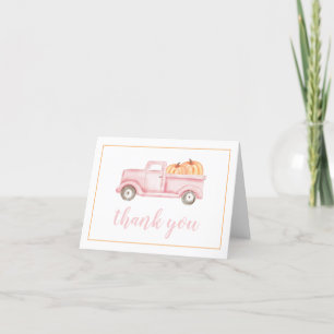Kleiner Kürbis pastellrosa Lastwagen Dankeskarte
