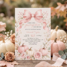 Kleiner Kürbis rosa Schleife Mädchen Baby Shower