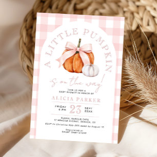 Kleiner Kürbis rosa Schleife Mädchen Baby Shower Einladung