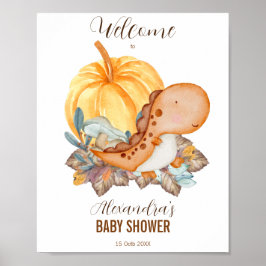 Kleiner Kürbis und Dinosaurier Babydusche/WC Poster