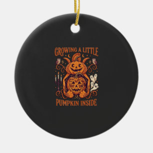 Kleiner Kürbis wächst in Halloween-Kürbissen G Keramik Ornament