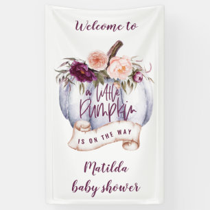 Kleiner Kürbis Wasserfarbenfall Babydusche Party b Banner