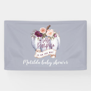 Kleiner Kürbis Wasserfarbenfall Babydusche Party Banner