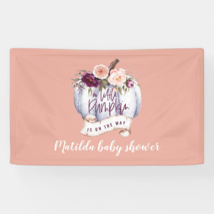 Kleiner Kürbis Wasserfarbenfall Babydusche Party Banner