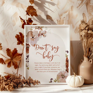 Kleiner Kürbisfall Sag kein Babyposter Poster