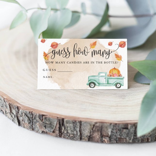 Kleiner Kürbisfüßler schätzt die Anzahl der Game C Visitenkarte (A fun game for your baby shower!)