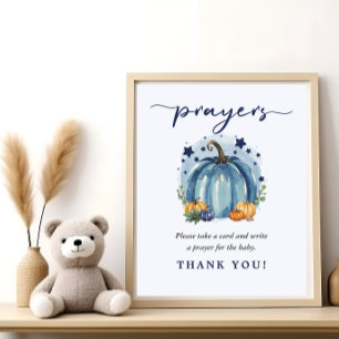Kleiner Kürbisjunge Baby Shower Gebete für das Bab Poster