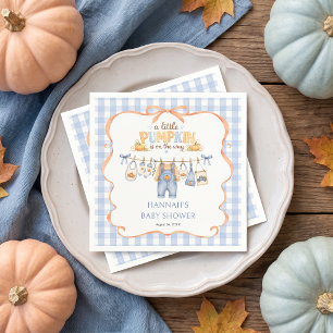 Kleiner Kürbisjunge Herbst-Baby-Party Serviette