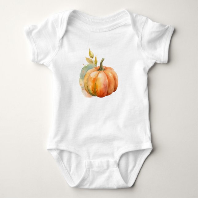 Kleiner Kürbiskürbis-Babybodysuit niedlich Baby Strampler (Vorderseite)