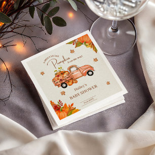 Kleiner Kürbislaster für Herbst-Baby-Party Serviette