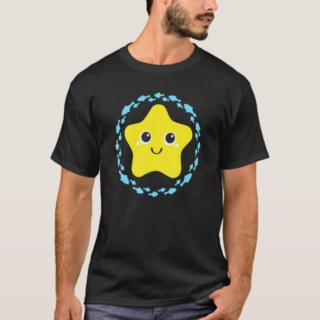 Kleiner, lachender Seestern im Fischkreis 1 T-Shirt (Vorderseite)