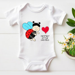 Kleiner Ladybug mit Herz Baby Strampler