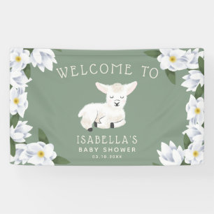 Kleiner Lamm-Babydusche Blumenbeet Banner
