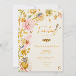 Kleiner Liebeskäfer Schmetterling Boho Baby Shower Einladung