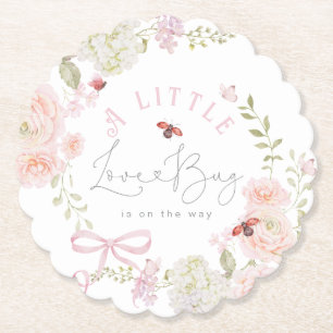 Kleiner Liebeskäfer Wildblume Rosa Schleife Baby S Untersetzer
