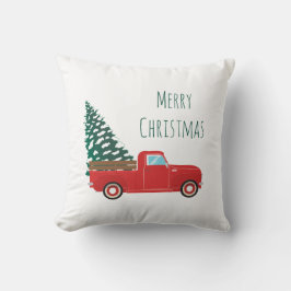 Kleiner Lieferwagen LKW Schnee bedeckt Weihnachtsb Kissen