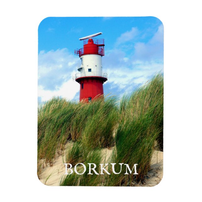 Kleiner Lighthouse, Borkum, Ostfriesland, Deutschl Magnet (Vertikal)