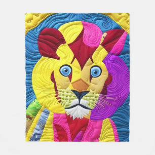 Kleiner Lion Cub quilt like Design Fleecedecke