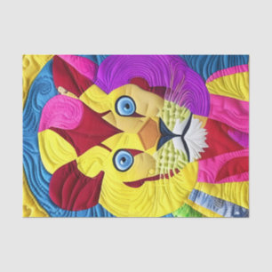 Kleiner Lion Cub quilt like Design Seidenpapier