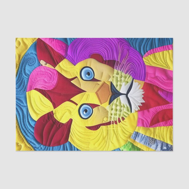 Kleiner Lion Cub quilt like Design Seidenpapier (Vorderseite)
