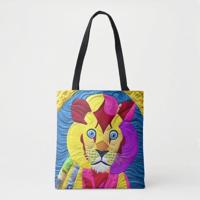 Kleiner Lion Cub quilt like Design Tasche (Vorderseite)