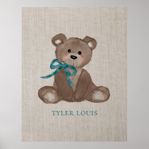Kleiner Louie Teddybär Personalisierter Poster Dru