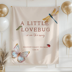 Kleiner Lovebug auf dem Weg Baby Shower Banner, Sü Wandteppich