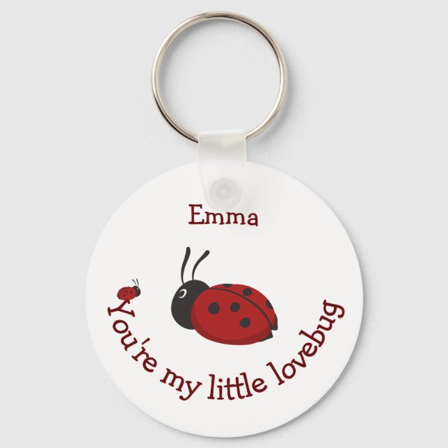 Kleiner Lovebug Niedlicher Ladybug Quote Individue Schlüsselanhänger (Vorderseite)