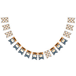 Kleiner Mann Baby Dusche Banner Junge Orangennavy