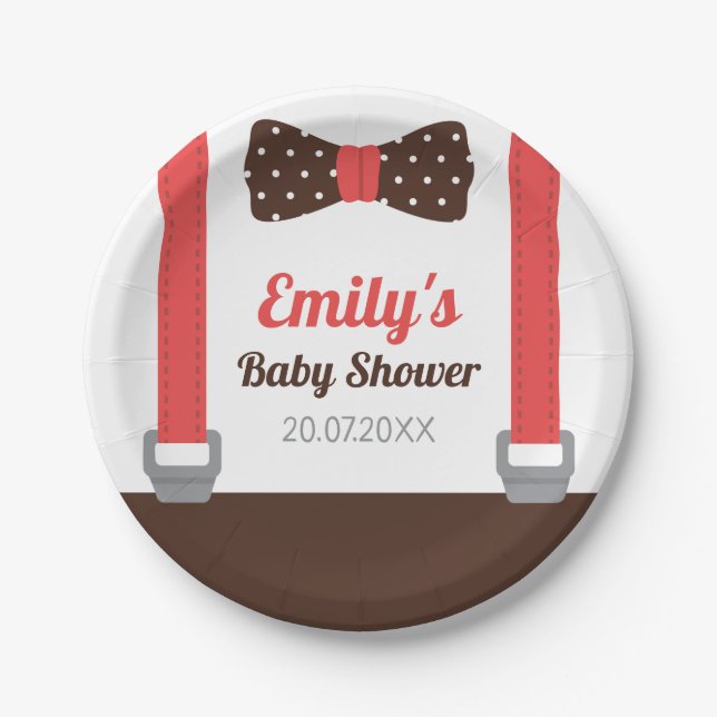 Kleiner Mann Bowtie Pappteller (Vorderseite)