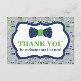 Kleiner Mann, danke Karte, Krawatte, blau, grün