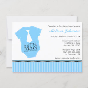 Kleiner Mann Krawatte Bodysuit Blue Black Boy Baby Einladung