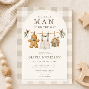 Kleiner Mann Lebkuchen Weihnachten Baby Shower Einladung