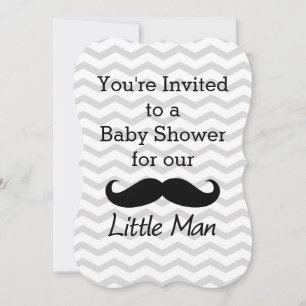 Kleiner Mann Mustache Zickzack Niedliche Boys Baby Einladung