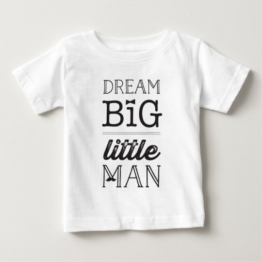 Kleiner Mann-scherzt großer Träume BowTie Baby T-shirt