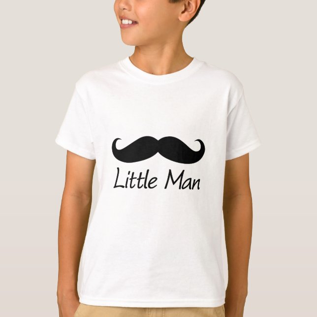 Kleiner Mann-Schnurrbart-Zickzack niedliche Jungen T-Shirt (Vorderseite)
