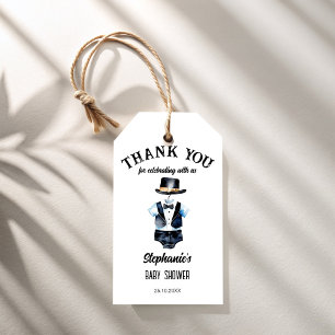 Kleiner Mann schwarzer Tuxedo hat Baby Dusche Gefa Geschenkanhänger