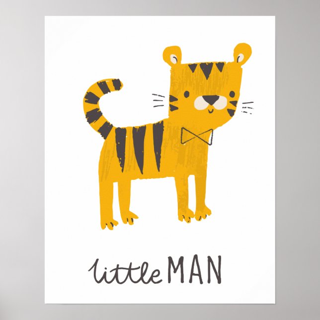 Kleiner Mann | Tiger Bow Krawatte Poster (Vorne)