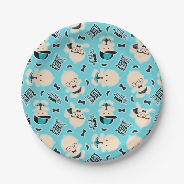 Kleiner Mann Typ Party Wortscheibe Pappteller (Vorderseite)