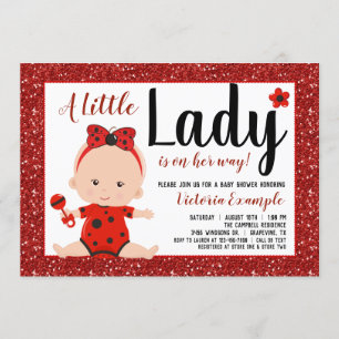 Kleiner Marienkäfer Baby Mädchen Baby Shower Einladung
