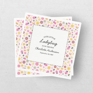 Kleiner Marienkäfer Rosa Mädchen Baby-Party Serviette