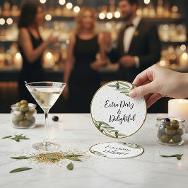 Kleiner Martini-Spaß Soiree Runder Pappuntersetzer