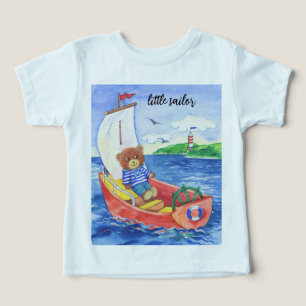 kleiner Matrose, Teddybär in einem Boot