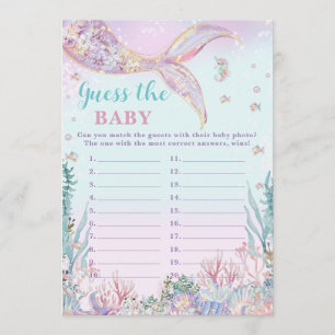 Kleiner-Meerjungfrau-Mädchen-Baby-Party Rate-das-B Mitteilungskarte