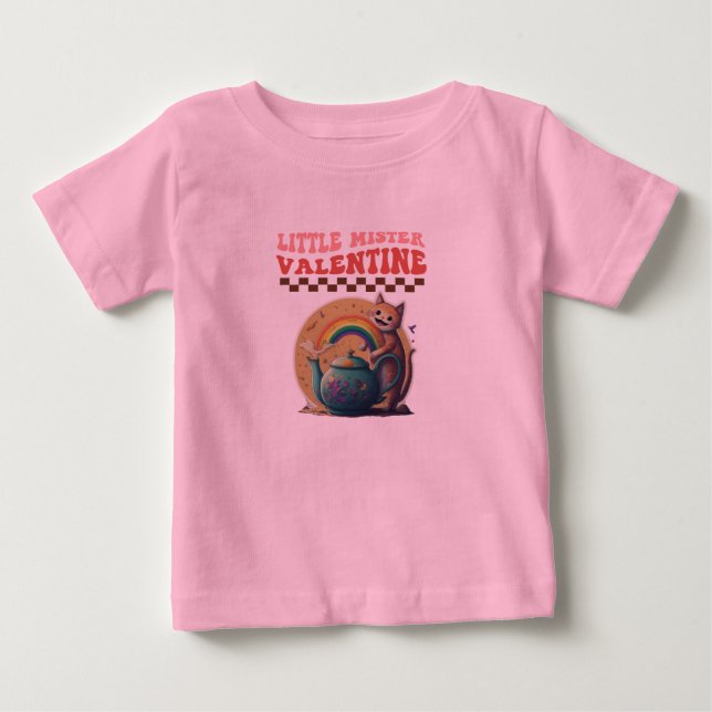 kleiner Meistervalentin lächelnder Teekessel Regen Baby T-shirt (Vorderseite)