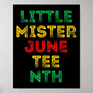 Kleiner Mister Juneteenth Kinder Schwarzer Junge K Poster
