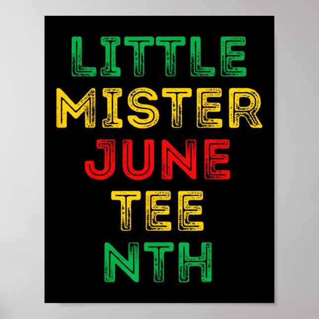 Kleiner Mister Juneteenth Kinder Schwarzer Junge K Poster (Vorne)