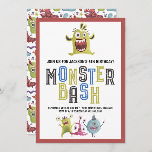 Kleiner Monster Bash Geburtstag Einladung