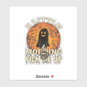 Kleiner Morgen-Pick-me-up-Halloween-Geist-Schädel- Aufkleber